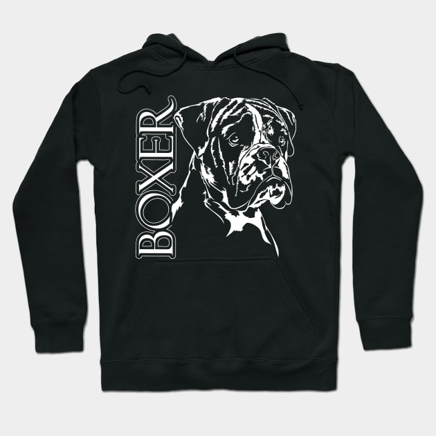 Boxer dog portrait Hoodie by wilsigns